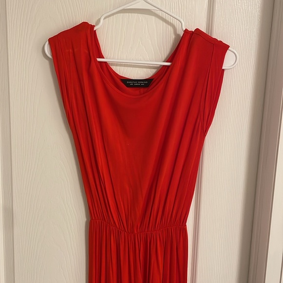 Dorothy Perkins Bright Red Cotton Dress US 2 - Picture 2 of 5